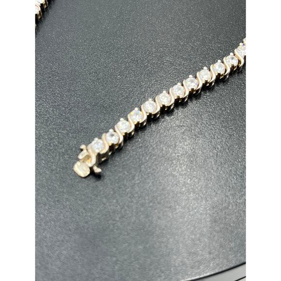 ROSS SIMON 925 Sterling SilverVintage Topaz Swirl CZ Tennis Bracelet Sz 7 - Picture 4 of 13